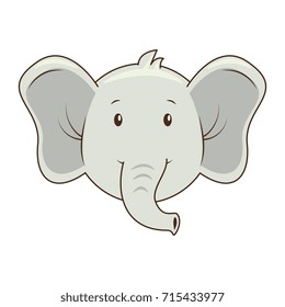 cute elephant character icon