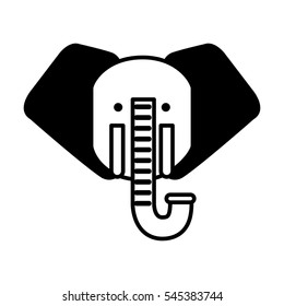 cute elephant character icon vector illustration design