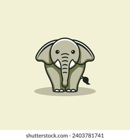 Cute Elephant Character Vector Design