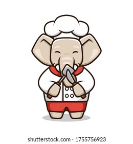Cute Elephant Chef Illustration for Kids