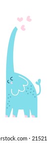 Cute Elephant Childish Cartoon Animal. Vector illustration
