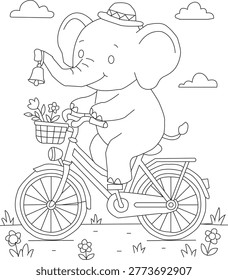 Cute elephant coloring page