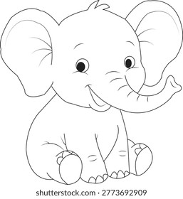 Cute elephant coloring page