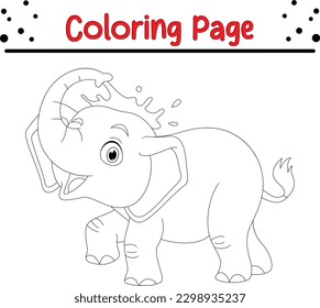 Cute elephant coloring page for kids.