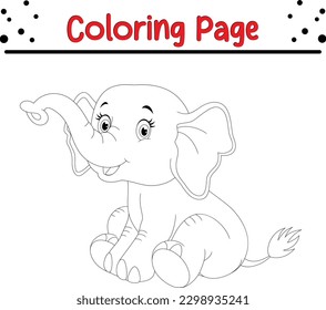Cute elephant coloring page for kids.