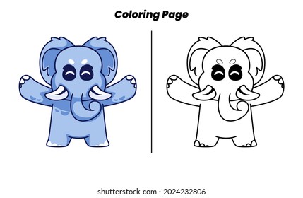 cute elephant with coloring pages