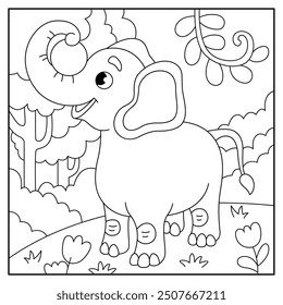 Cute Elephant coloring pages for kids