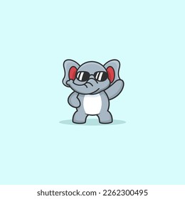diseño del logotipo del concepto de elefante lindo