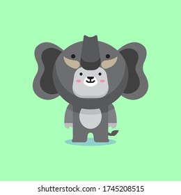 cute elephant costume vector Icon Illustration. Animal Icon Concept Isolated Premium Vector,Sticker