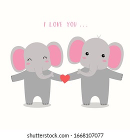 el tierno personaje de pareja elefante se enamora