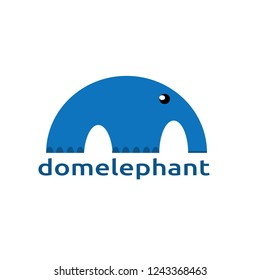 Cute elephant with dome shape character vector