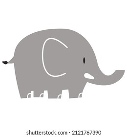 cute elephant doodle cartoon vector icon