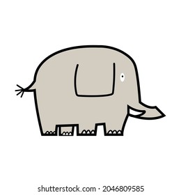 Cute elephant doodle icon Vector cartoon