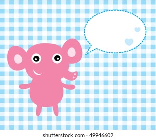 cute elephant doodle sweet easter greeting