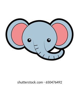 cute elephant face cartoon