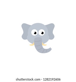 cute elephant face, cartoon vector