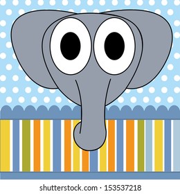 Cute elephant face on special background