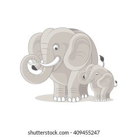 Cute Elephant Family