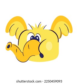 Cute elephant flat sticker with scalability 