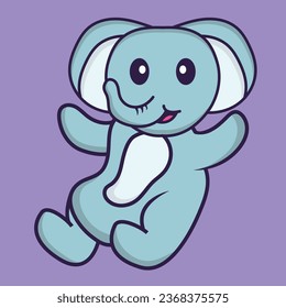 Cute elephant is flying. Animal cartoon concept isolated. Can used for t-shirt_ greeting card_ invitation card or mascot.