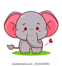 Cute elephant go for a walk cartoon vector. Adorable and kawaii animal concept design. Mascot, icon, logo illustration. Isolated white background