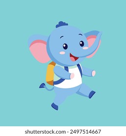 Lindo elefante va a la escuela Cara feliz 