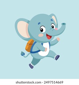 Lindo elefante va a la escuela Cara feliz 