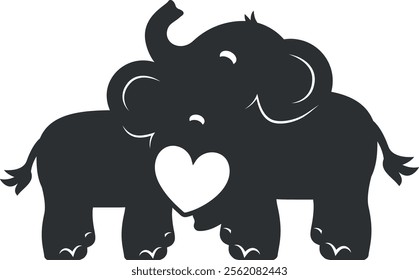 Cute Elephant Graphic with Playful Expression