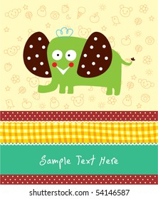 cute elephant greeting card