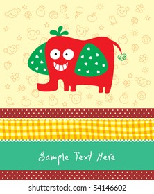 cute elephant greeting card