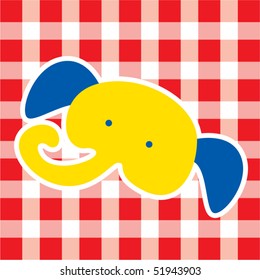 cute elephant greeting tag