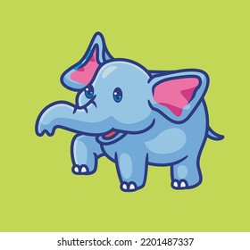 cute elephant happy. isolated cartoon animal illustration. Flat Style Sticker Icon Design Premium Logo vector. Mascot Character