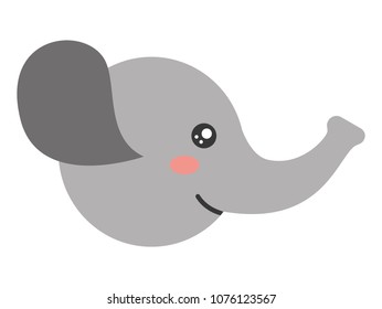 cute elephant head character icon