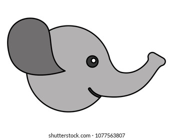 cute elephant head character icon