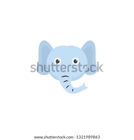 cute elephant head icon on a white background