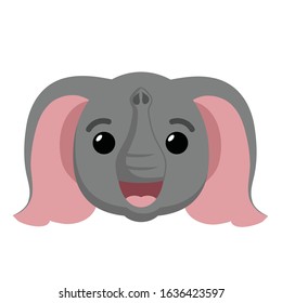 cute elephant head icon, vector illustration 