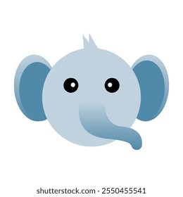 Cute Elephant Head Illustration, Adorable Animal Design