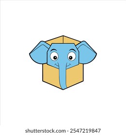 Cute Elephant head in vector art for logos and icons