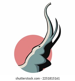  süße Elefantenkoptgrafik für Logo-Design-Vorlage
