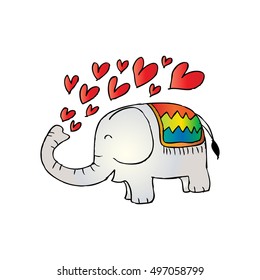 Cute elephant with heart.