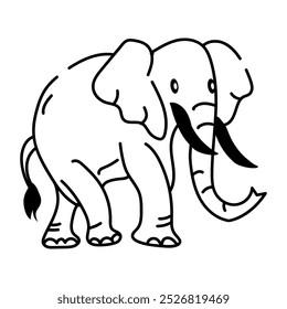 Niedlicher Elefant Symbol im Zeichnungsstil entworfen 