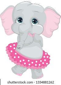 Cute elephant illustration. It can be used for baby t-shirt design, fashion print, velentines day card, poster, design element for children's clothes
