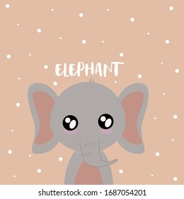 Cute elephant illustration for nursery poster,textile print, wallpaper, fashion design