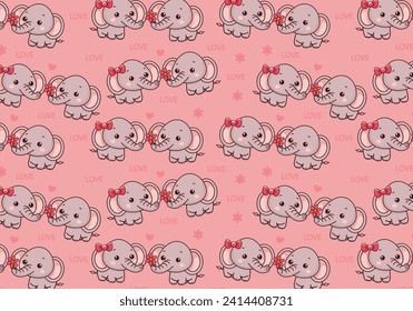 cute elephant illustration pattern, vector, for fabrics, children's background