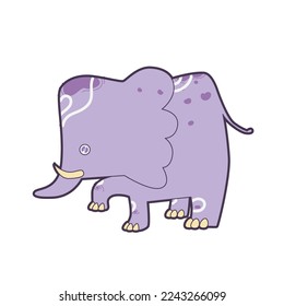 cute elephant illustration playing alone