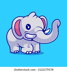 cute elephant illustration suitable for mascot sticker and t-shirt design