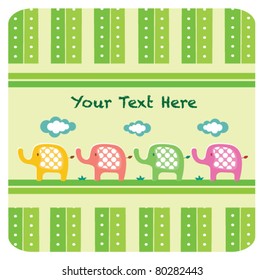 Cute elephant invitation card