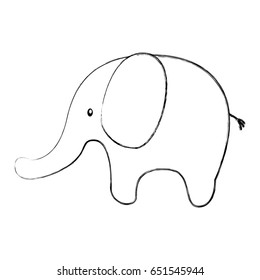 cute elephant isolated icon