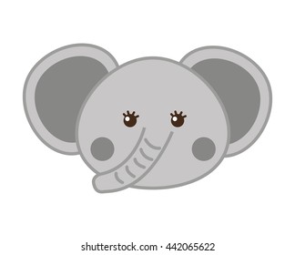 cute elephant isolated icon design