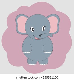 cute elephant isolated with pink background